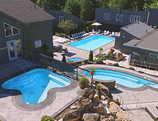 Outdoor swimming pools and spas at a hotel/resort